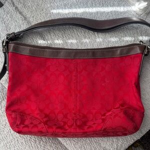 Coach Hobo signature Red canvas bag